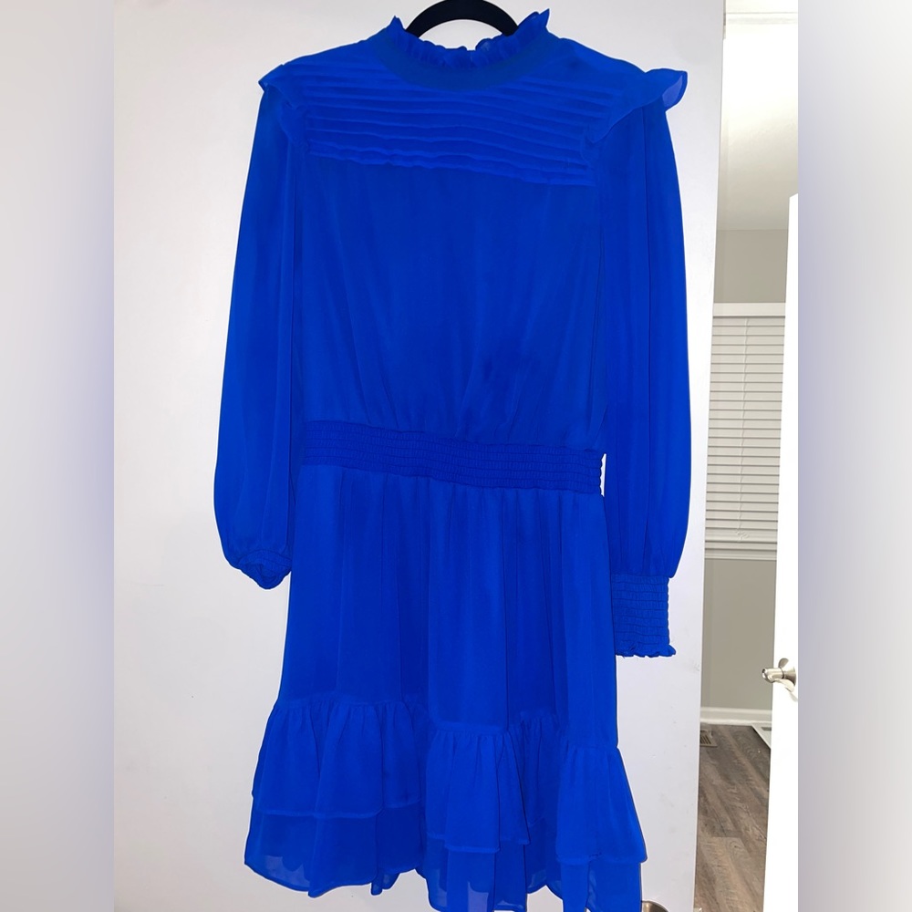 Long sleeve blue dress